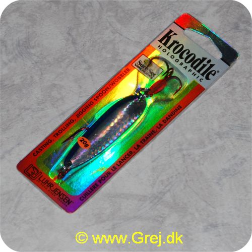 049762629418 - Luhr-Jensen Krocodile holografisk - 20 g - Blå/sølv Reflex - 1 rød VMC krog påmonteret - 1 rød VMC enkelt krog medfølger
