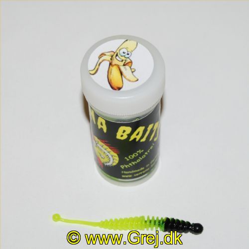 12600002SC - Serrena Baits - Model: Milow - 10 stk. - Duft: Banan - Farve: Sort/Chartreuse<BR>
<BR>
Denne model er en lang Lamelkrop med en kugle på halen.<BR>
<BR>
En af de helt nye gummiagn som er nogle af de stærkeste på det tyske marked med mange forskellige duftstoffer fra forskellige frugt samt hvidløg.