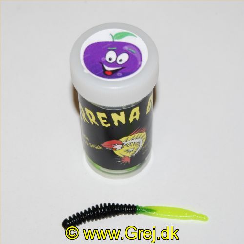12610003SC - Serrena Baits - Model: Merlin - 10 stk. - Duft: Blomme - Farve: Sort/Chartreuse<BR>
<BR>
Denne model er en lang Lamelkrop som slutter af med en tyk flad hale.<BR>
<BR>
En af de helt nye gummiagn som er nogle af de stærkeste på det tyske marked med mange forskellige duftstoffer fra forskellige frugt samt hvidløg.