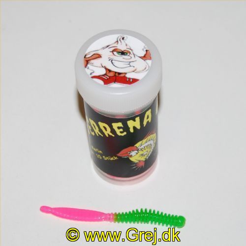 12610004PG - Serrena Baits - Model: Merlin - 10 stk. - Duft: Hvidløg - Farve: Grøn/Pink<BR>
<BR>
Denne model er en lang Lamelkrop som slutter af med en tyk flad hale.<BR>
<BR>
En af de helt nye gummiagn som er nogle af de stærkeste på det tyske marked med mange forskellige duftstoffer fra forskellige frugt samt hvidløg.