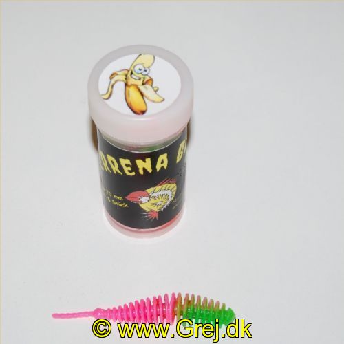 12620002PG - Serrena Baits - Model: Crusher 70mm - 8 stk. - Duft: Banan - Farve: Grøn/Pink<BR>
<BR>
Denne model er en lang Lamelkrop som slutter af med en tynd hale.<BR>
<BR>
En af de helt nye gummiagn som er nogle af de stærkeste på det tyske marked med mange forskellige duftstoffer fra forskellige frugt samt hvidløg.