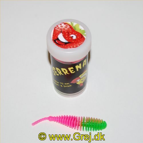 12620008PG - Serrena Baits - Model: Crusher 70mm - 8 stk. - Duft: Jordbær - Farve: Grøn/Pink<BR>
<BR>
Denne model er en lang Lamelkrop som slutter af med en tynd hale.<BR>
<BR>
En af de helt nye gummiagn som er nogle af de stærkeste på det tyske marked med mange forskellige duftstoffer fra forskellige frugt samt hvidløg.