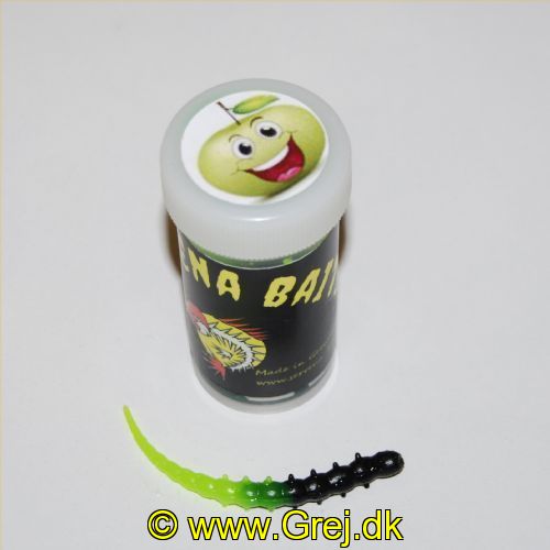 12630001SC - Serrena Baits - Model: Buffy - Worm - 10 stk. - Duft: Æble - Farve: Sort/Chartreuse<BR>
<BR>
Denne model er en lang orm som er lavet af kugler som bliver mindre og mindre indtil halespidsen.<BR>
<BR>
En af de helt nye gummiagn som er nogle af de stærkeste på det tyske marked med mange forskellige duftstoffer fra forskellige frugt samt hvidløg.