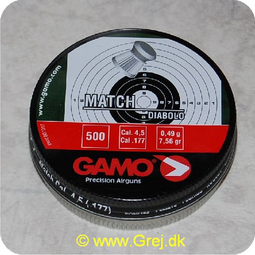 2050500 - Gamo Match Diabolo - 4,5 mm - 500 stk.<BR>
Høj præcision