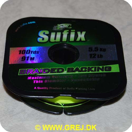 247773851396 - Sufix Brainded Backing Line - 91 meter - 5.5 kg - Farve: Neon gul