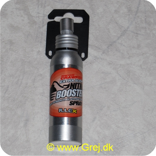 3297830436346 - Illex Nitro Booster Spray med krabbe (Crawfish)
<BR>
Spray det på dit endegrej og det vil tiltrække fiskene.