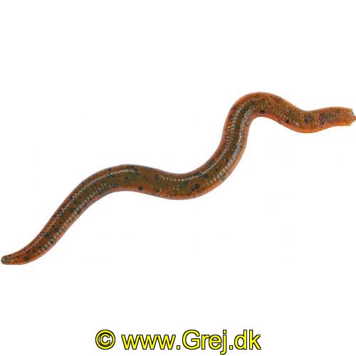 4005652007212 - Wiggle Worm - 8cm - 6 stk. - Flydende - Farve: Green Pumpkin/Amber Red - 133260003