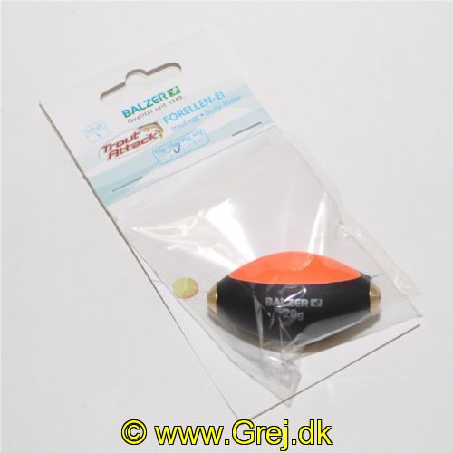 4005652155036 - Trout Attack, trout egg flåd - Vægt:20g. - 001 6049 020<br>Developed for surface fishing for trouts. Guarantees long casts and even at long distance a good visibility. Available from 10 to 25g. On each package is a self assembly manual.