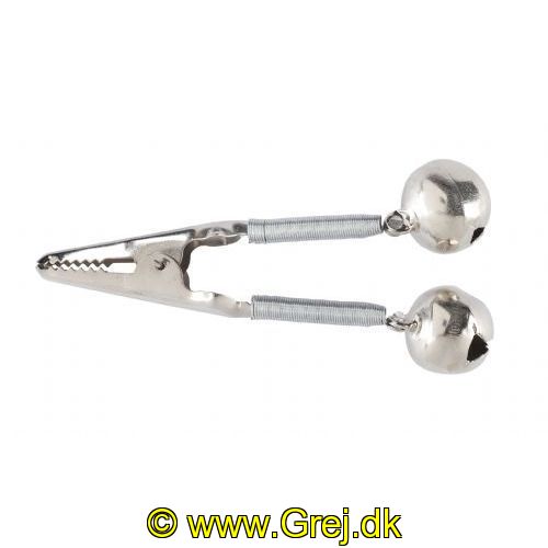 4005652182575 - Metal klokke holder for stangspids med klemme og dobbelt klokke - Længde:9cm. - 001 1980 003<br>With pointed clamp, length 9cm. With double bell.