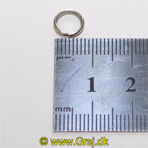 4005652190204 - Nikkel splitring, 100stk. - Brudstyrke:8kg. - 001 4451 108<br>Nickel Springring 8mm (Indvendig: 6mm)