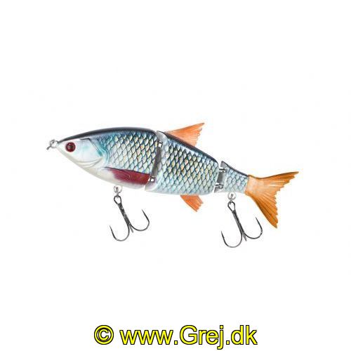 4005652805665 - Shirasu Swimbait wobler, Pike Factory - 150mm. - Vægt:43g. - Farve:Roach, UV - Baittype:Swimbait - 001 3687 215<br>High class swimbaits, in shape, colour and running behaviour astonishingly authentic copies of their natural models! The Pike Factory Swimbaits are available as slow or fast-sinking versions. At 15 cm they have the ideal length both for pike, and large Zander/pike-perch. The swimbaits can be simply wound in (cast and retrieve). However, they can additionally be jerked in and are naturally excellent for trawling. It is a genuine generalpurpose weapon. All Swimbaits have UV-active eyes and strong Mustad triple hooks. 2 spare tails are included in the scope of supply.
