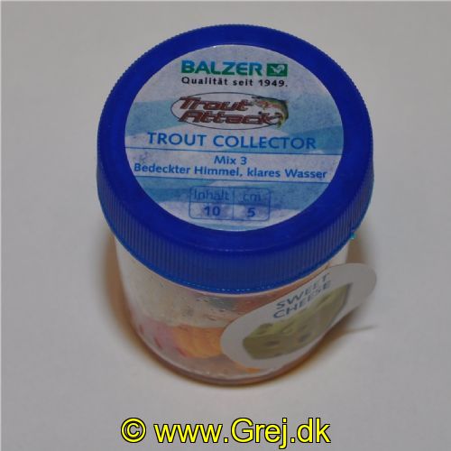 4005652829418 - Trout Collector, Trout Worms med duft - 50mm. - Vægt:1.0g. - Farve:Mix 3 - Smag/duft:Ost - 001 6069 305<br>Our Trout Collector series offers a well thought-out complete program for eminently successful fishing with softbait for trout. In addition to various softbait, we offer a selection of special hooks that are already fitted with tungsten heads. With our softbaits, the main axes are not round, but flattish, and there’s a generous distance between the slats. This design gives the Trout Collectors a unique flexibility. The baits are floaters, and when used with our tungsten hooks of varying weights, every layer of water can be fished. Our classic, which, with its slim Pin Tail and colour combinations, becomes a universal weapon. It’s most effective when the fish are reasonably active. To make your selection easier, our Trout Attack Team has put together 4 different mix packs. Each 5cm and 7cm and 4 flavors (garlic, fish, pellet and - new in the range - sweet cheese). Each assortment contains 10 Trout collectors (5 colours of 2 pieces each). Supplied in vacuum-sealed transparent boxes.
