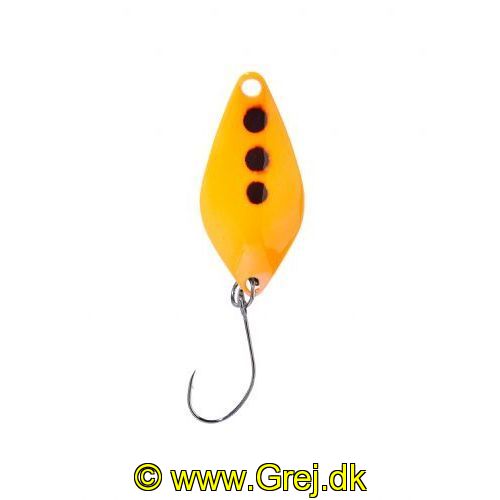 4005652830384 - Pro Staff Series Sunny spoon - 2.5mm. - Vægt:1.4g. - Farve:Orange-Black Spots, UV - 001 6083 005<br>Extra-small and light spoons for fishing in summer when the trout are in the upper layers of water and look-out for small bait. Most colours are on the muted side, which has proved extremely effective on passive fishes.
