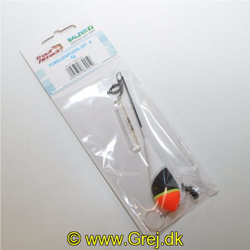 4005652839059 - Trout Attack, A. Slim Jim flåd med glaslod og gummistoppere - Vægt:4g. - 001 6090 004<br>First-class float sets consisting of high-quality trout floats with small bodies, matching glass weights, triple swivels and line stoppers.