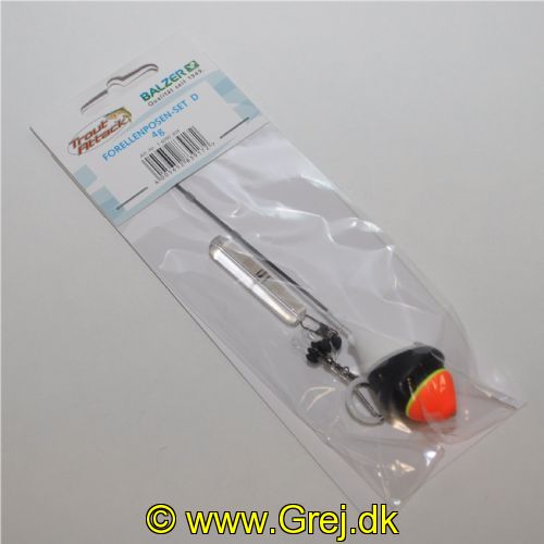 4005652839172 - Trout Attack, D. Slim Jim flåd med glaslod og gummistoppere - Vægt:4g. - 001 6090 304<br>First-class float sets consisting of high-quality trout floats with small bodies, matching glass weights, triple swivels and line stoppers.