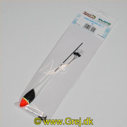 4005652839240 - Trout Attack, F. Slim Jim flåd med glaslod og gummistoppere - Vægt:3g. - 001 6090 503<br>First-class float sets consisting of high-quality trout floats with small bodies, matching glass weights, triple swivels and line stoppers.