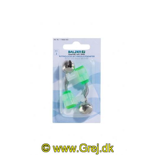 4005652841410 - Stangspids klemme med klokke og knæklys adapter - 001 1983 003<br>Rod bell with chemical light adapter.