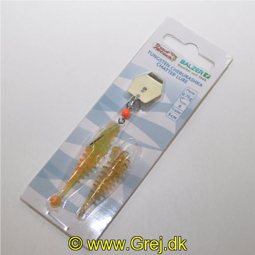 4005652844404 - Trout Collector, gummi chatter lure - Vægt:1.9g. - Farve:Guld - 001 6096 075<br>This bait has it all: We combine the advantages collectors of Cheburashka and Chatter lure. The metal plate provides a high water resistance when retrieving. Since the plate is mounted so that it can move, it swings from left to right with high frequency and really shakes the lure along with the Trout Collector. At the same time, the soft lure has maximum freedom of movement as the hook can move freely. The lure with the golden plate is used in murky water, the one with the titanium-coloured plate in clear water.
Comes with 2 Trout Collectors! The tungsten beads are available in 4 different weights.