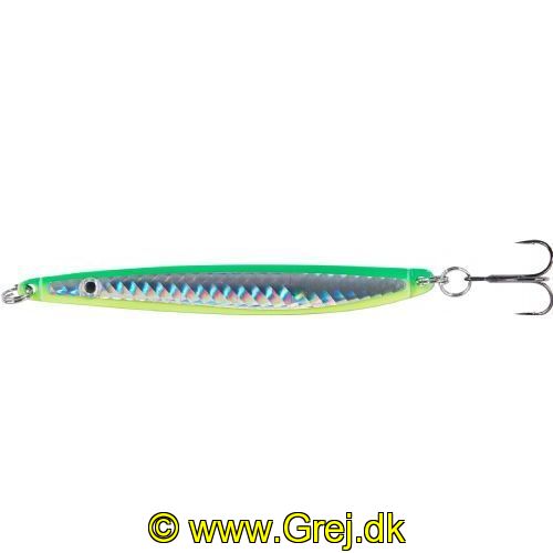 4005652855493 - Colonel Z havørred spoon, UV - 9mm. - Vægt:18g. - Farve:Grøn/gul reflex - 001 3364 018<br>Excellent seatrout lures made of zinc-alloy in attractive colours. Needle-sharp treble hooks with double split ring minimises the drop-out rate.
