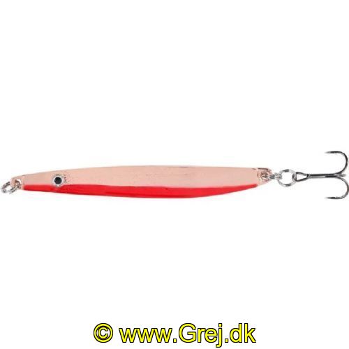 4005652855677 - Colonel Z havørred spoon, UV - 10mm. - Vægt:26g. - Farve:Kobber/rød - 001 3369 026<br>Excellent seatrout lures made of zinc-alloy in attractive colours. Needle-sharp treble hooks with double split ring minimises the drop-out rate.