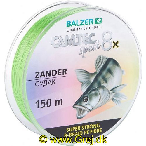 4005652859583 - Camtec Speci 8x fletline - Rullekapacitet:150M. - Brudstyrke:9.5kg. - Farve:Chartreuse - Variant:Zander - 001 2076 014<br>Speci 8x: our new line with 8-fold braiding and a sensational price/performance ratio!
Our Speci line is now also available as an 8-fold high-performance line which is in terms of colors and diameter precisely tailored to the respective target fish or fishing method. 
The lines are made of 100% PE fibers! 

Features: 8-fold braiding, Round braiding, 100% PE fibre, High load-bearing capacities, Soft surface, High abrasion resistance, Extremely little stretching, UV protected.
