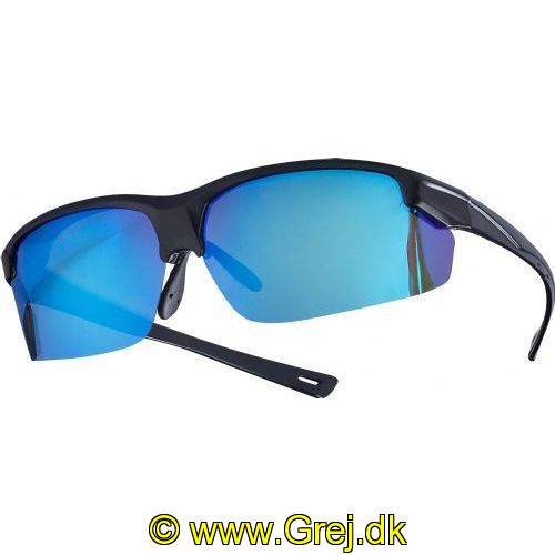 4005652863559 - Polaroidbriller - Farve:Blå - Variant:Ibiza - 001 8731 007<br>Very modern glasses with trendy blue lenses. The lenses are creased on the outside and protect the eyes from side wind and light.
