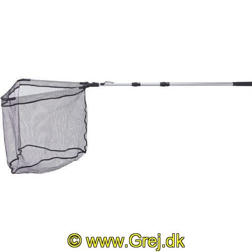 4005652864150 - Never hook Never smell fangstnet, teleskopisk håndtag - Længde:240cm. - 001 8240 240<br>Never hook Never smell landing net, 3 sections, Infinite adjustment and detention. Mesh width 10 fletline, net size 60x60cm. 

Landing net with black, rubberized nets and aluminum net heads.

Every fisherman is familiar with the problem: Once the fish is lying in the landing net the treble hook gets snarled up in the net and it is often impossible to release the hook, the only solution being to use scissors. Thanks to the rubberized surface of the net, this problem is at last a thing of the past. It is now child’s play to release snarled up treble hooks. Another advantage is that the net repels all smells because the fish slime cannot penetrate the net material.