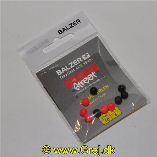 4005652870847 - RubbBeads red/black 6mm - 10 stk. - 01 61580 006
