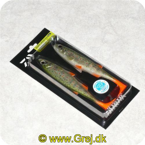 4027093674952 - Daiwa Duckfin Liveshad 20cm - 64g - 2 stk - Live Brown Trout(Bækørred) - Under langsom og hurtig indspinning arbejder Duckfin halen lokkende med store udsving - Ægte 3D øjne