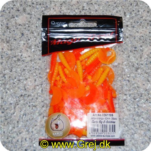 4029569203055 - Zebco Magic Trout B-Maggot  (maddiker) - 42mm - 35 stk -  Orange/Gul - Med hvidløg
