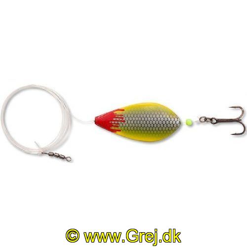 4029569210046 - 8g. Fat Bloody Inliner perl/yellow (Perlemor/Gul)<BR>
Inline blink. rigget op. og klar til brug! Fisk dem på UL grej. eller efter et bombardaflåd. 
Gennemløbere er altid uhyre effektive i P&T søer. men prøv dem også i fjorden og på kysten efter de blanke havørreder. Ligeledes er gennemløbere også perfekte for aborre fiskeren.<BR>
Blinket kan fiskes i små ryk. eller med et jævnt tempo - men glem aldrig de vigtige spinnestop!
<BR>
<LI>8 gr. - 80cm line - 0.28mm (Fat Bloody Inliner)</LI>