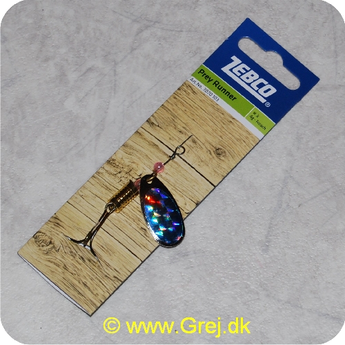 4029569301584 - Zebco Roach spinner - Str. 3 - 4g - Sølv holografisk skalle - Sølv/blå/rød