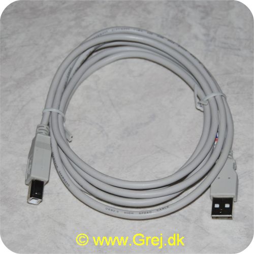 4040849508318 - USB Kabel A til B i farven grå og på 2m