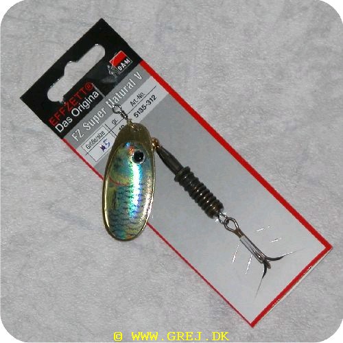 4044641043176 - Dam FZ Super Natural V spinner<LI>Str 5 (12 gram) Mørk messingkrop og Karpe ligende blad med sort øje