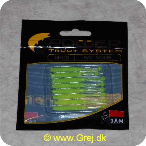 4044641093133 - Power Trout system Ball Worm - 8 stk - Lemon - Små bløde softbaits. der sættes på krogen