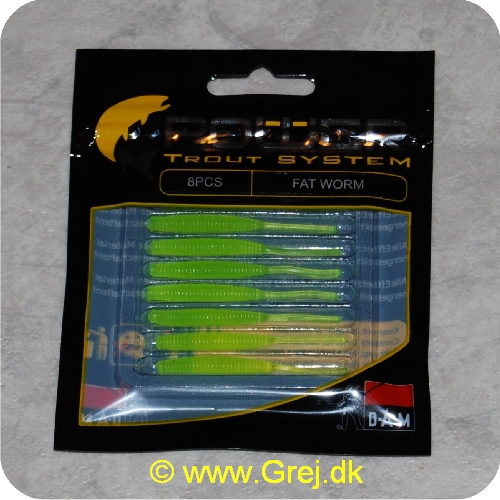 4044641093201 - Power Trout system Fat Worm - 8 stk - Lemon - Små bløde softbaits. der sættes på krogen