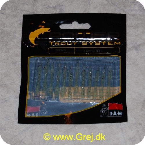 4044641093478 - Power Trout system Micro EEL - 12 stk - Transparent Glitter - Små bløde softbaits. der sættes på krogen