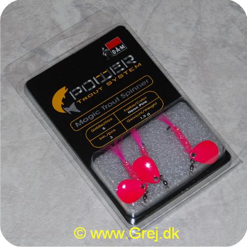 4044641101395 - Magic Trout Spinner - Krog str. 6 - Vægt 1.5g - 3 stk - Neon pink spinneblad - En kombination af spinner og flue. der kan bruges både til UL-spinnestang og fluestang