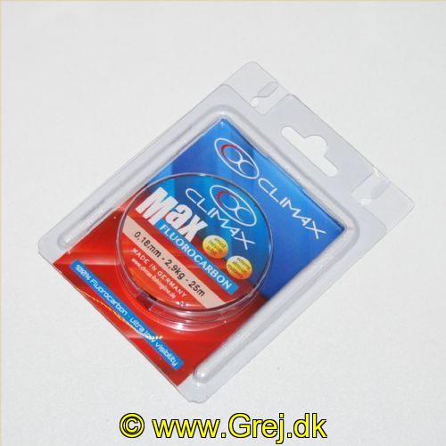 4048855344449 - Climax MAX Fluorocarbon - 100% Fluorocarbon af højeste kvalitet - 0.18mm/2,9kg - 25m
<BR>
<LI>Bedste Knudestyke på Fluorocarbon liner.</LI>
<LI>Blødeste Fluorocarbon line.</LI>
<LI>Mest smidige Fluorocarbonline.</LI>