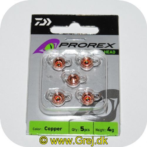 4059845007794 - Daiwa Prorex Flex Jig Head Tungsten - Med øjer - Copper - 5 stk. - 4 gram