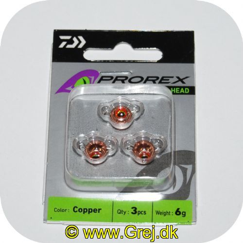4059845007800 - Daiwa Prorex Flex Jig Head Tungsten - Med øjer - Copper - 3 stk. - 6 gram