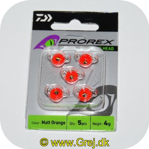 4059845007848 - Daiwa Prorex Flex Jig Head Tungsten - Med øjer - Matt Orange - 5 stk. - 4 gram