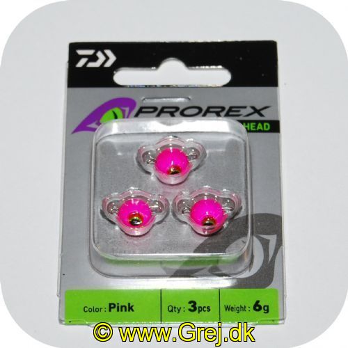 4059845007923 - Daiwa Prorex Flex Jig Head Tungsten - Med øjer - Pink - 3 stk. - 6 gram