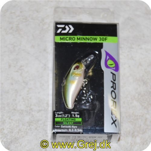 4059845015508 - Micro Minnow 30F - farve: Setsuki Ayu sort/gylden/hvid - Diving Depht: 0.3-0.5m