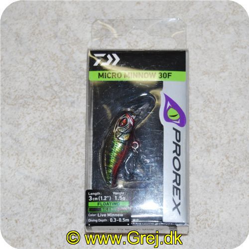 4059845015546 - Micro Minnow 30F - farve:  Live Minnow guld/grøn/rød - Diving Depht: 0.3-0.5m