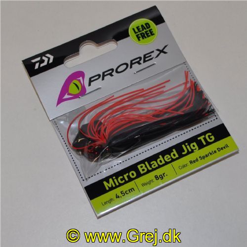 4066466029722 - Micro Bladed Jig TG, gummi chatter lure - Vægt:8g. - Længde: 4,5cm - Farve:Red Sparkle Devil