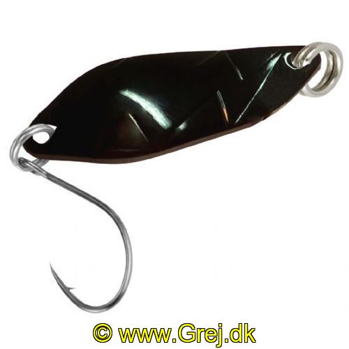 4250203344838 - FTM Fishing Tackle Max Skeblink Strike 2.1g -  Sort front med grøn bagside<BR>
<BR>FTM FTM Fishing Tackle Max Skeblink Strike er en mini skeblink for UL fiskeriet som er meget voksende i disse år efter alle ørred arter.