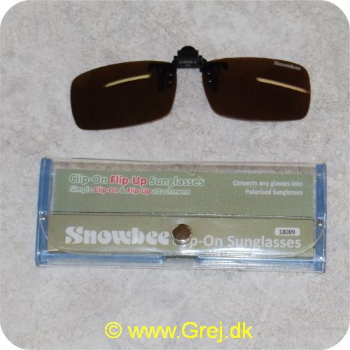 4710681580703 - Snowbee Clip on Flip up polaroid solbriller - Amber - Brun glas - Klikkes på dine egne briller