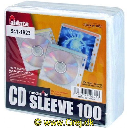 4711234102281 - CD/DVD Plastik Lommer 100stk med plads til en skive på hver side per lomme