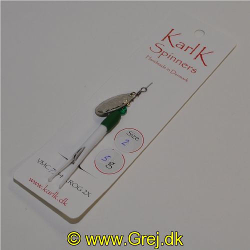 491844205 - Karl K Spinners - Put and Take - 5g - Str. 2 - Grøn/Hvid gummi og sølv blad